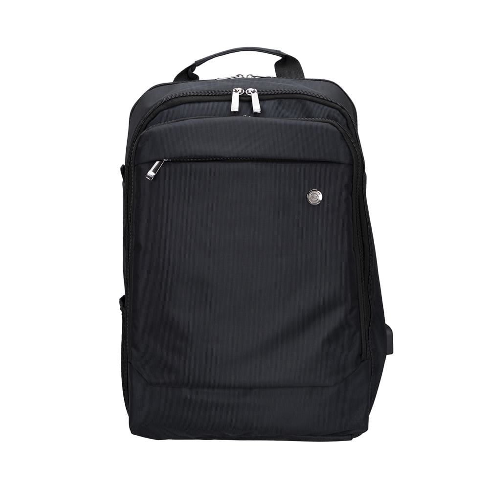 PLM Torino-Usb 15.6'' Lacivert Su Geçirmez Kumaş Notebook Sırt Çantası USB Şarj Portlu