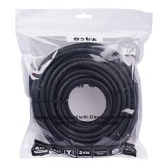 S-LINK SL-HDM4K25 25 Metre 19+1 HDMI to HDMI v2.0 4K 60Hz Altın Uçlu Görüntü ve Ses Kablosu