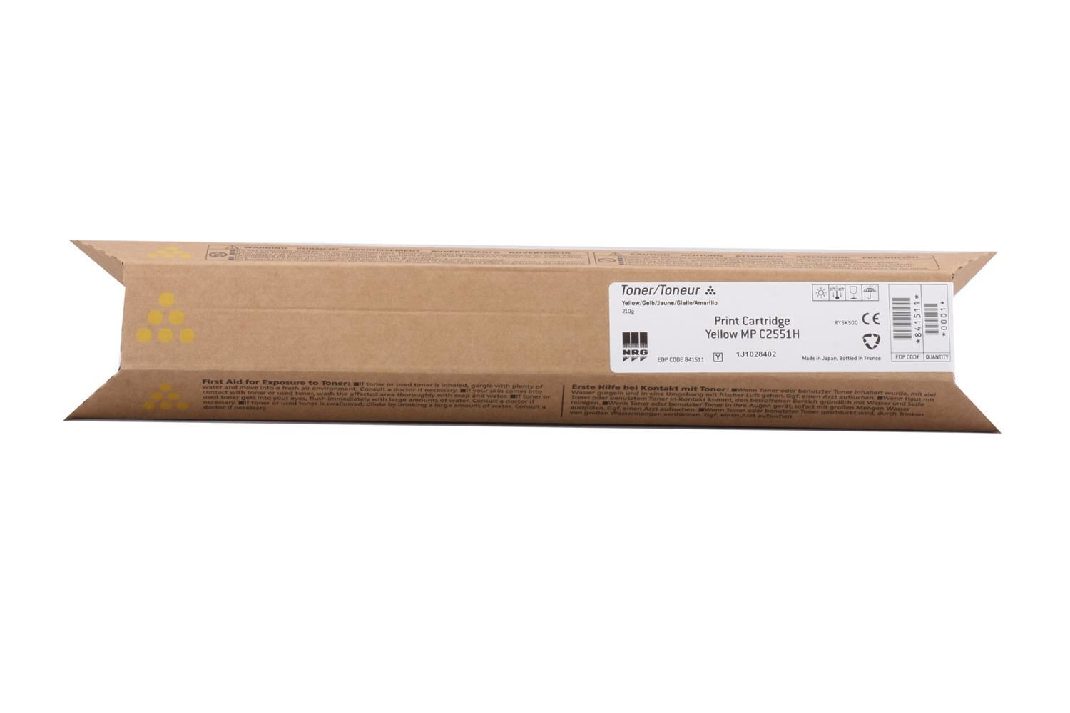 Ricoh MP C2551 Yellow (Sarı) Orijinal Fotokopi Toneri - 9.500 Sayfa (841508)