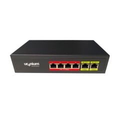 Uranium POE-4002-48W 4 Port 10/100 PoE + 2 Port 10/100 Uplink Watch-Dog Destekli PoE Switch (Realtek Chipset)