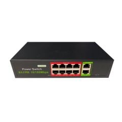 Uranium POE-8002-96W 8 Port 10/100 PoE + 2 Port 10/100 Uplink Watch-Dog Destekli PoE Switch (Realtek Chipset)