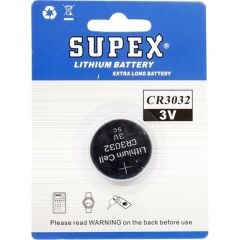 Supex CR3032 3V Lityum Düğme Pil - 1'li Blister Paket