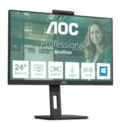 23.8 AOC 24P3CW IPS 4MS 75MHZ 1XHDMI 1XDP USB TYPE-C RJ45 FHD 1920X1080 WEBCAM HOPARLÖR ÇERÇEVESİZ VESA SİYAH