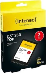 Intenso 2 TB 2.5″ SATA III Top 3812470 SSD – 550 MB/s Okuma, 500 MB/s Yazma, 2 TB Kapasiteli, Sıra Dışı Hız, Şık Siyah Kasada