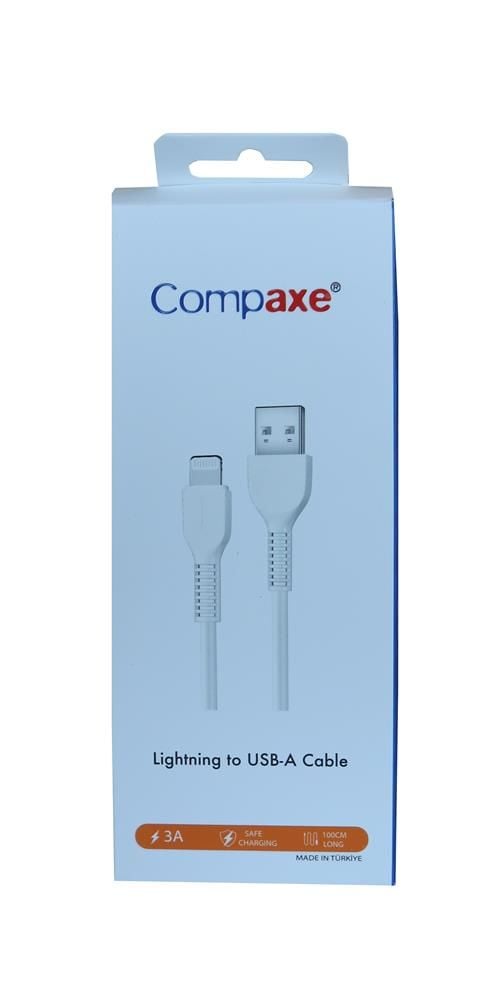 Compaxe CTK-BLU USB 3.0 to Lightning 3A Hızlı Şarj ve Veri Aktarım Kablosu - 1 Metre