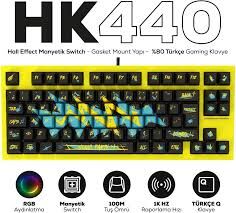 HAWK GAMING HK440 HALL EFFECT MANYETİK SWITCH RAPID TRIGGER SONİC RGB 1K HZ 1 MS KABLOLU %75