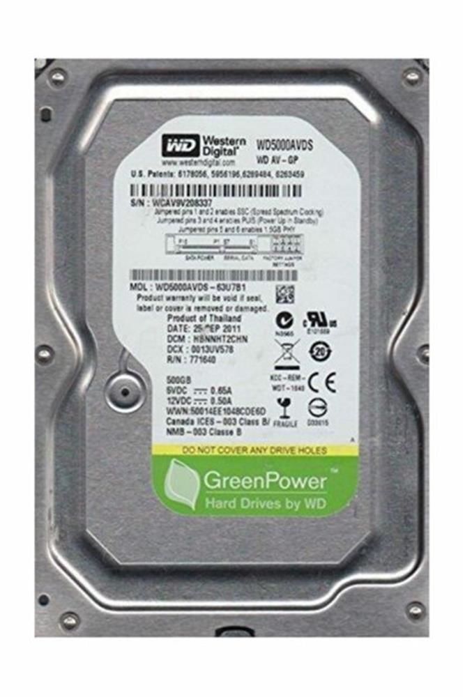 WD 500GB WD5000AVDS 7200 RPM AV-GP SATA Harddisk
