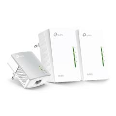 Tp‑Link TL‑WPA4220T KIT AV600 Powerline 300 Mbps Kablosuz 3’lü Adaptör Seti (2× TL‑WPA4220 + 1× TL‑PA4010) – 2× 10/100 Mbps Ethernet, Wi‑Fi Clone, HomePlug AV2