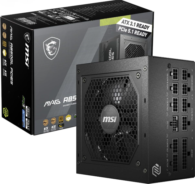 MSI MAG A850GL PCIE5 MLG Edition 850W 80+ Gold Tam Modüler ATX 3.0 Güç Kaynağı