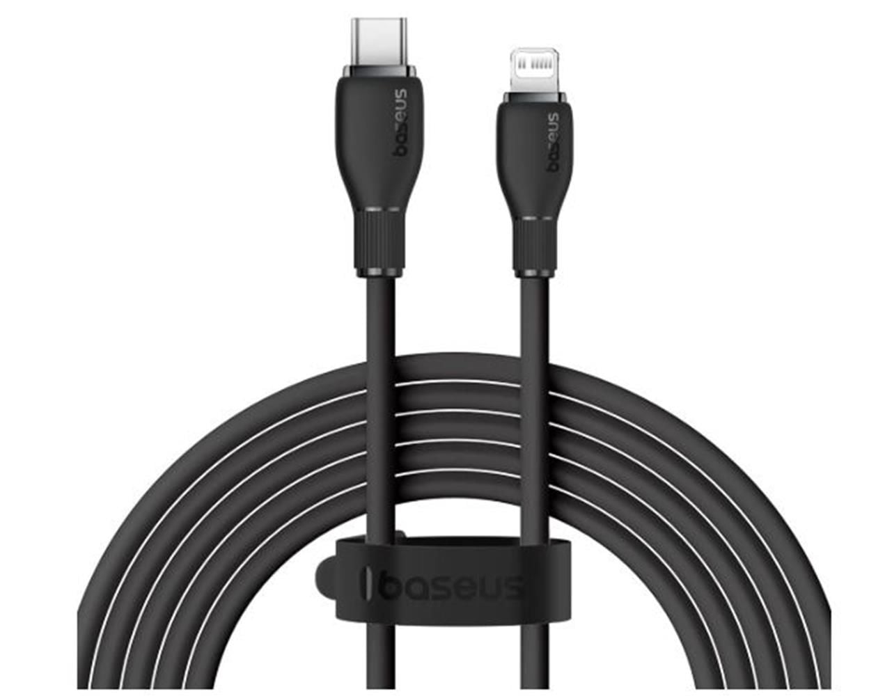 Baseus Crystal Shine Series 20W USB-C to Lightning 1.2m Hızlı Şarj ve Veri Kablosu - Siyah (CAJY000201)