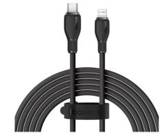 Baseus Crystal Shine Series 20W USB-C to Lightning 1.2m Hızlı Şarj ve Veri Kablosu - Siyah (CAJY000201)