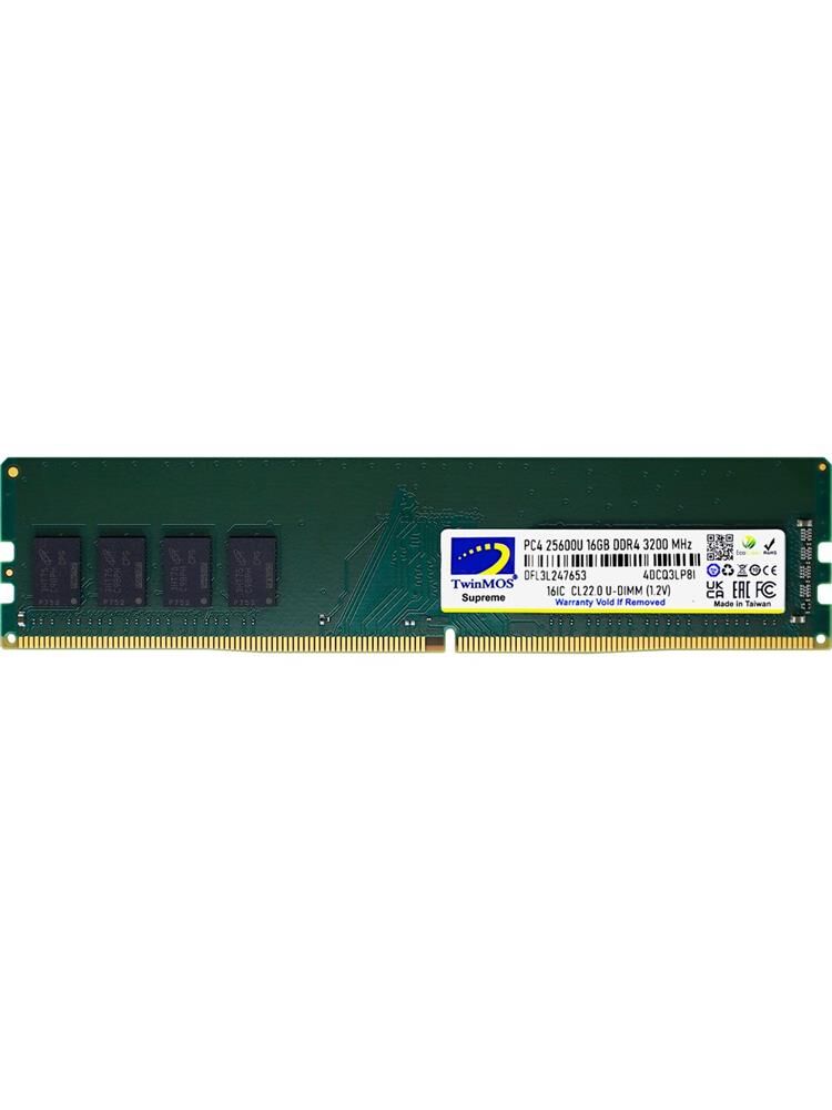 TwinMOS 16GB DDR4 3200MHz CL22 1.2V Unbuffered DIMM Masaüstü RAM (MDD416GB3200D)