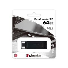 KINGSTON 64GB USB3.2 Gen 1 DataTraveler 70 Type-C Siyah (DT70/64GB)
