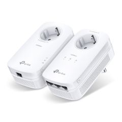 TP‑Link TL‑PA8033PKIT AV1300 1300 Mbps 2×2 MIMO Beamforming 3x Gigabit Ethernet + Geçişli Prize Sahip Powerline Adaptör Kiti (TL‑PA8010P + TL‑PA8030P),Beyaz