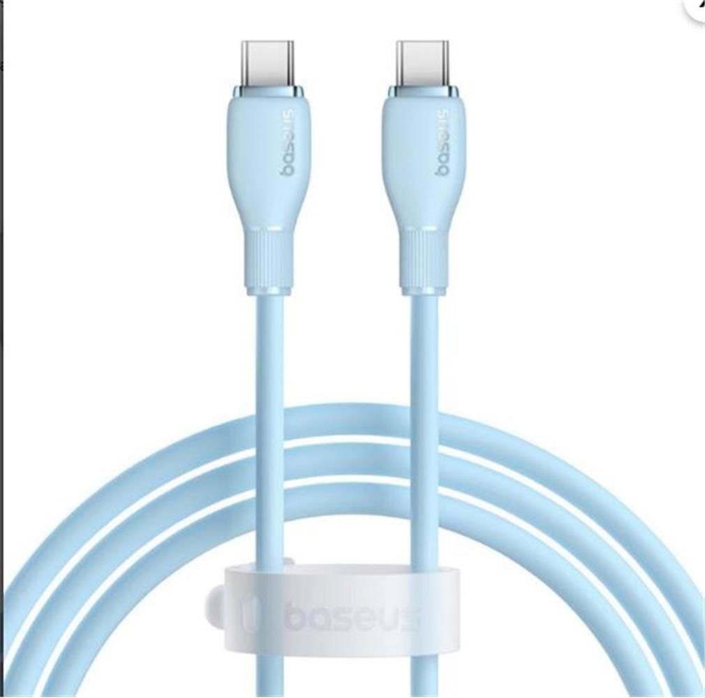 Baseus Pudding Series USB-C to USB-C 100W Hızlı Şarj ve Veri Kablosu 1.2m Mavi (P10355702311-00)