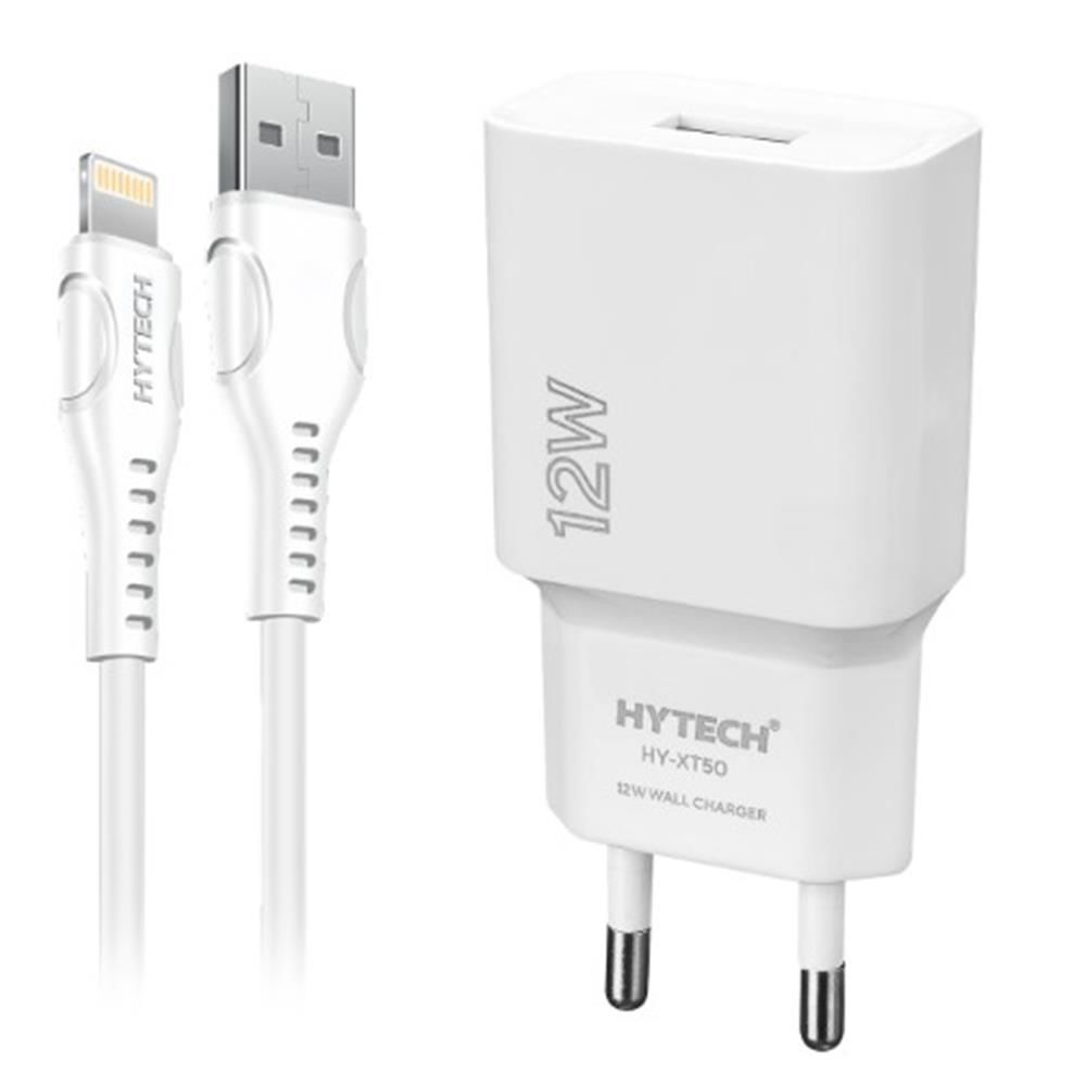 Hytech HY-XT50M 12W 5V 2.4A Micro USB Kablolu Ev Şarj Cihazı Seti - Beyaz