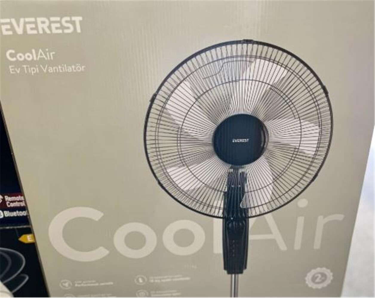Everest Fan11 CoolAir 45W 5 Kanat 3 Kademe 1200RPM Masaüstü Vantilatör Siyah-Gri