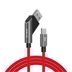 Hytech HY-X415 3A Type-C 1m Kırmızı Data + Şarj Kablosu