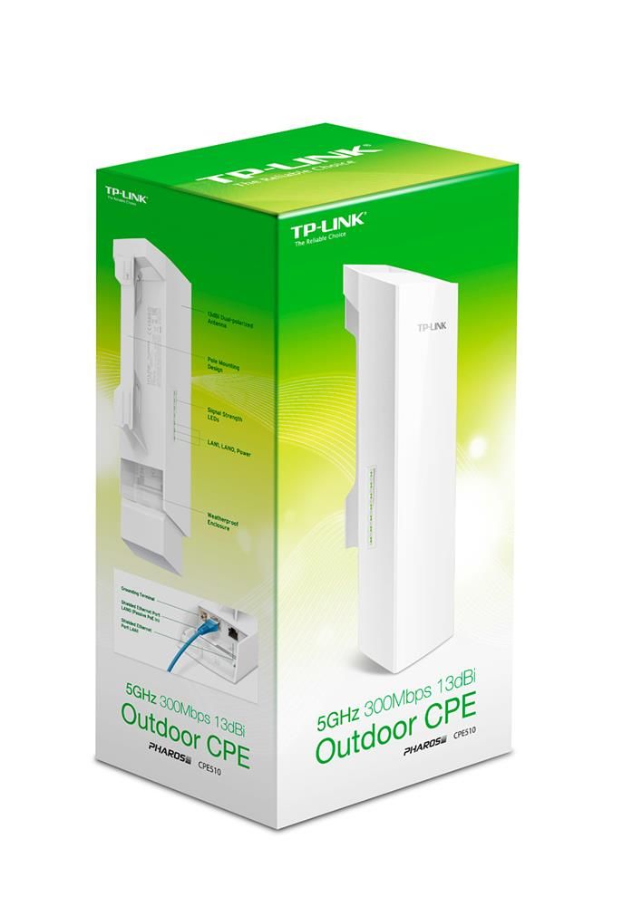 Tp‑Link CPE510 Outdoor 5 GHz 300 Mbps 13 dBi 2x2 Dual‑Polarized MIMO Dış Mekan Access Point – Pasif PoE, IPX5 Weatherproof, 15 km+ Menzil