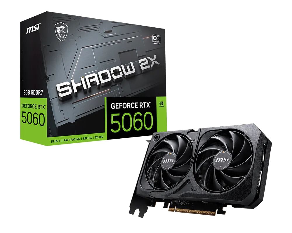 MSI GeForce RTX 5060 8G SHADOW 2X OC MAX 8GB GDDR7 128-Bit Ekran Kartı