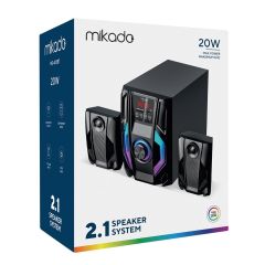 Mikado MD-415BT 2+1 20W Siyah Multimedya Hoparlör FM-BT-SD-USB Kumandalı