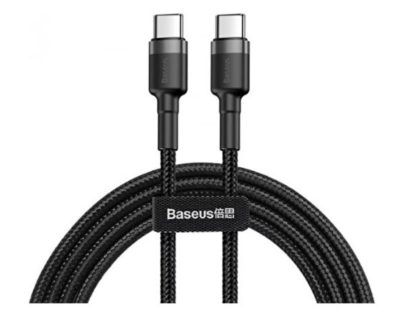 Baseus Cafule Series USB-A to USB-C 3A 1m Fast Charging Data Cable - Black & Grey (CATKLF-BG1)
