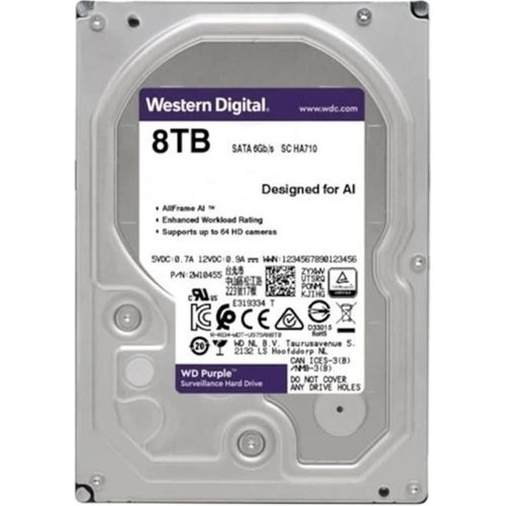 WD Purple WD84PURZ 8TB 3.5'' 5640RPM 128MB 7/24 Güvenlik Harddisk