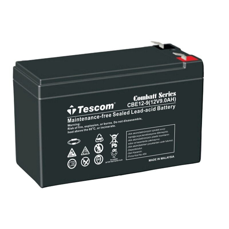 TESCOM COMBATT CBL12-7E 12V 9Ah VRLA AGM Tam Bakımsız Kuru Tip UPS Aküsü