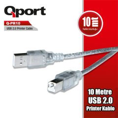 Qport Q-PR10 10 Metre USB 2.0 Type A to Type B Yazıcı (Printer) Kablosu - Siyah