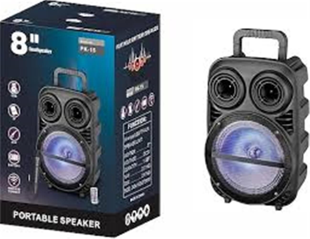 PK15 8'' Bluetooth Hoparlör FM Radyo Özellikli Taşınabilir