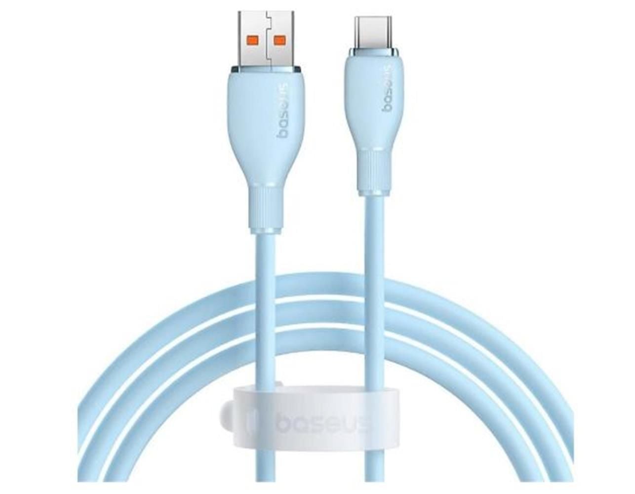 Baseus Pudding Serisi 100W USB-A to USB-C Hızlı Şarj ve Veri Kablosu 1.2 Metre - Mavi