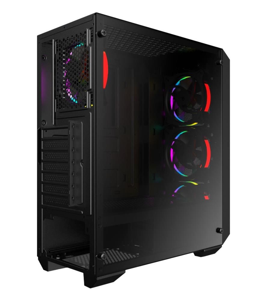 Vento VG10F 650W / 700W 80+ Bronze Temperli Cam Siyah ATX Mid Tower RGB LED Gaming Kasa