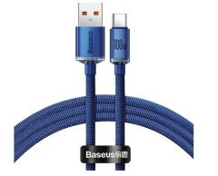 Baseus Crystal Shine Series USB-A to USB-C 100W 1.2m Fast Charging Data Cable - Blue (CAJY000403)