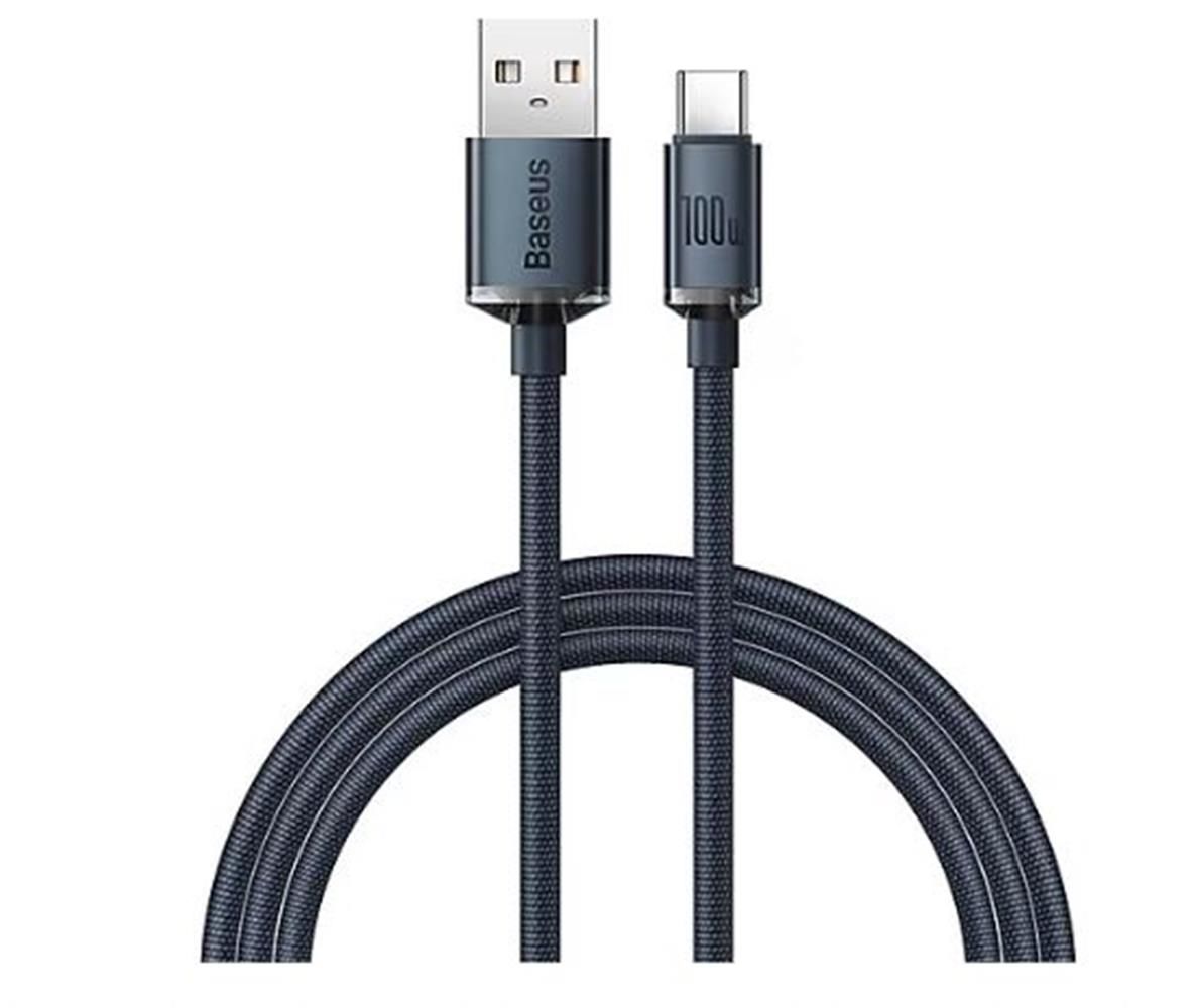 Baseus Crystal Shine Series USB-A to Lightning 2.4A 1.2m Fast Charging Data Cable - Black (CAJY000001)