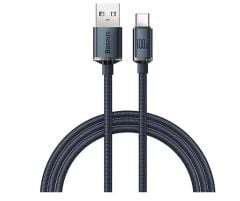Baseus Crystal Shine Series USB-A to Lightning 2.4A 1.2m Fast Charging Data Cable - Black (CAJY000001)