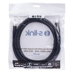 S-LINK SL-HDM4K13 19+1 HDMI to HDMI 3m v2.0 4K (3840*2160) 60Hz Kablo