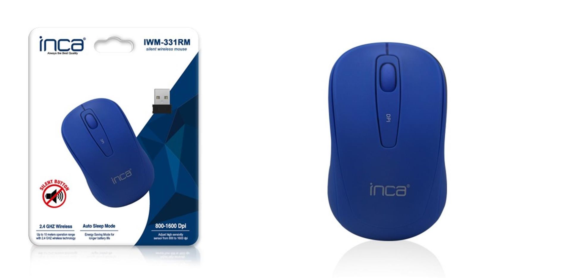 Inca IWM-331RM Silent Wireless Sessiz Mouse Mavi