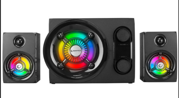 Rampage RMS-G8 Antares 2+1 25W Bluetooth USB SD FM Rainbow LED Işıklı Gaming Speaker Siyah Hoparlör Sistemi