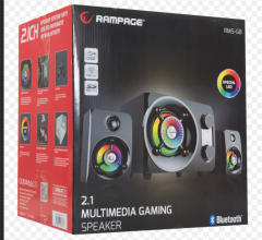 Rampage RMS-G8 Antares 2+1 25W Bluetooth USB SD FM Rainbow LED Işıklı Gaming Speaker Siyah Hoparlör Sistemi