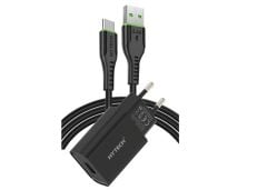 Hytech HY-XE26T 11W 2.1A-2.4A Çift USB Çıkışlı Type-C Kablolu Siyah Ev Şarj Seti