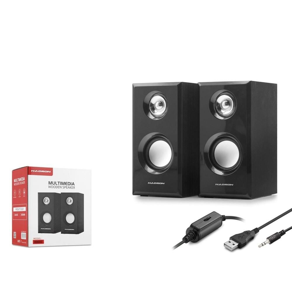 Hadron HD6052 Bilgisayar Speaker USB 2.0 1.1 7.5x9.4x14.8CM Siyah