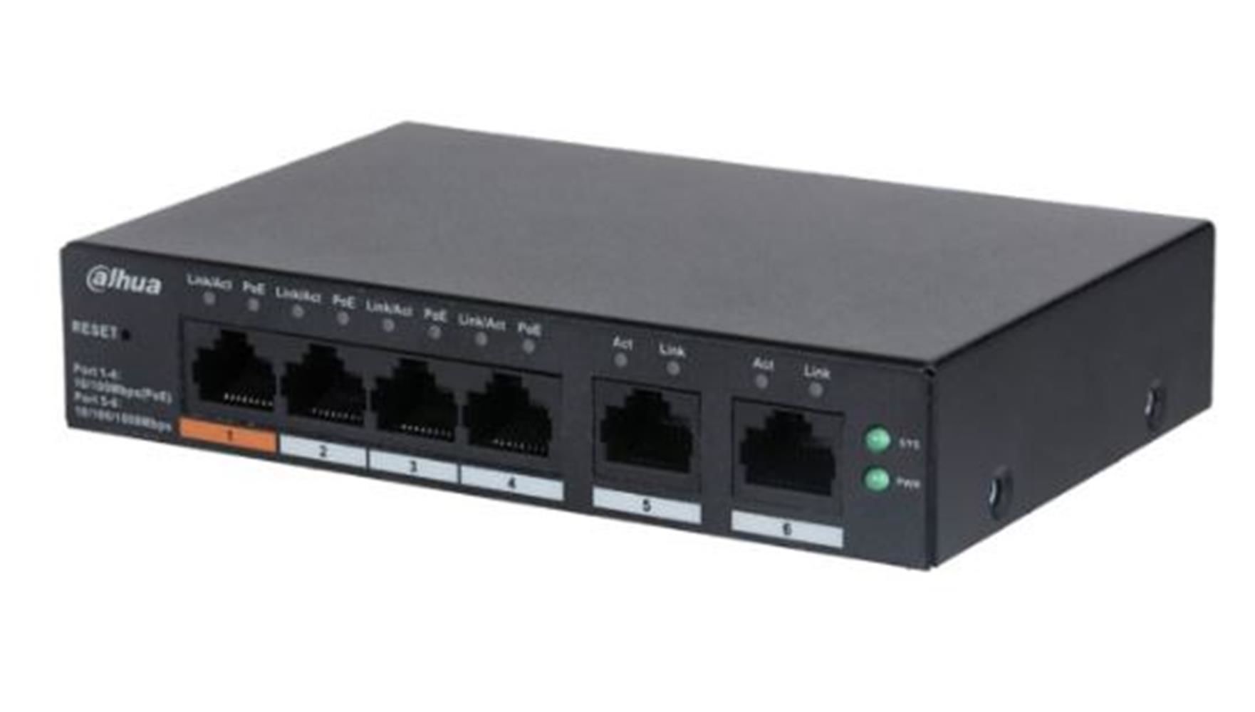 Dahua CS4006-4ET-60 4 Port PoE + 2GE Uplink Cloud Managed Switch