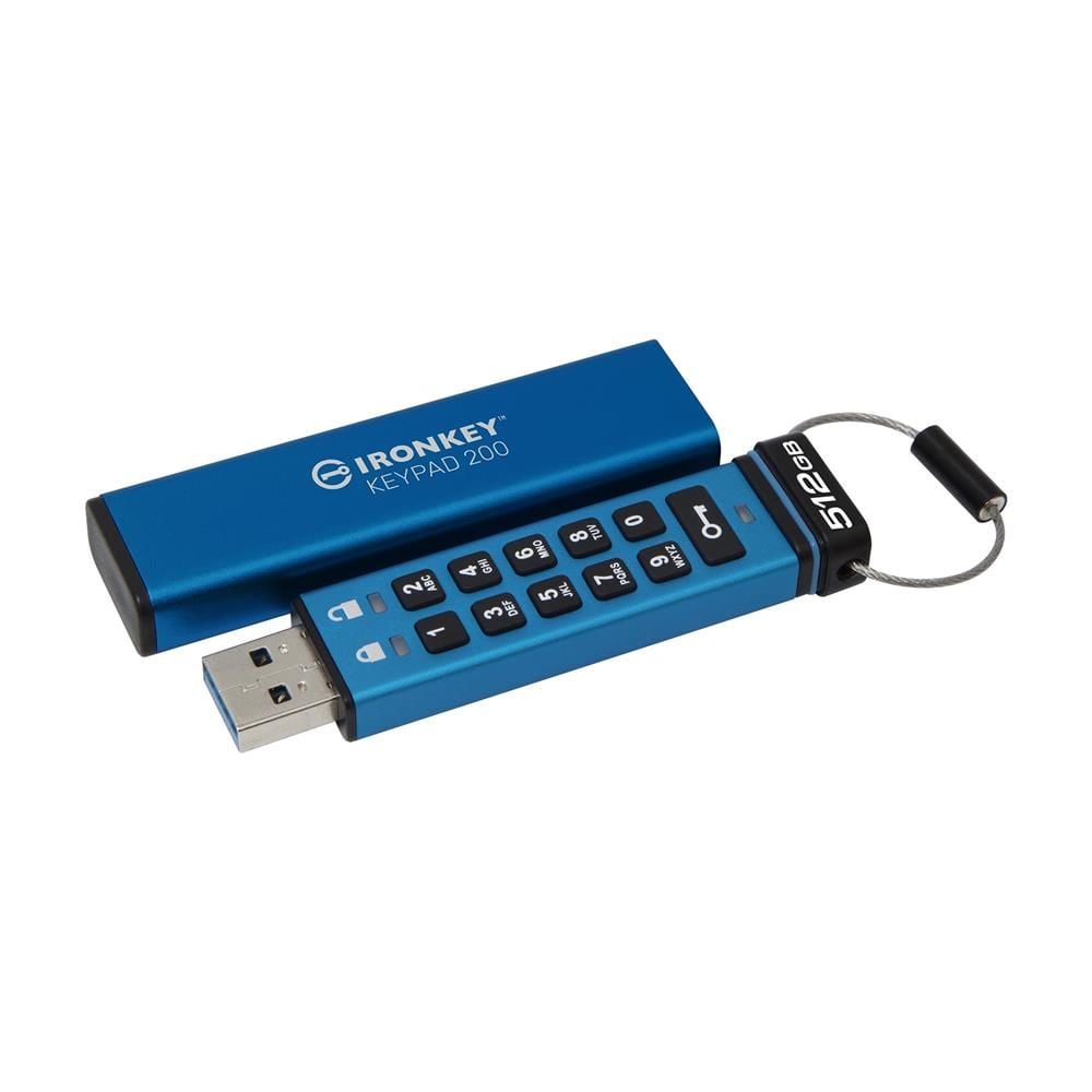 Kingston IronKey Keypad 200 512GB FIPS 140-3 Level 3 USB Flash Bellek (IKKP200-512GB)