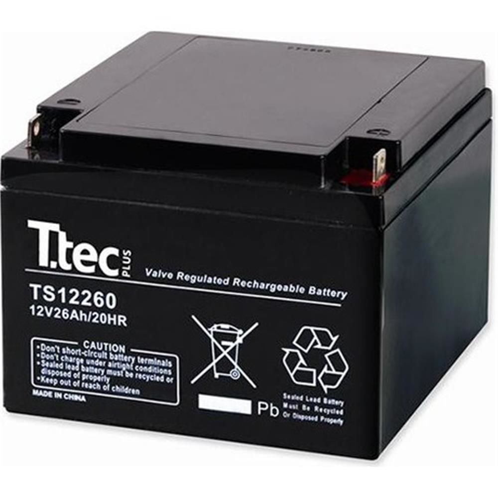 Ttec 12V 26Ah Bakımsız Kuru Akü (VRLA AGM Derin Döngü Şarj Edilebilir Akü)