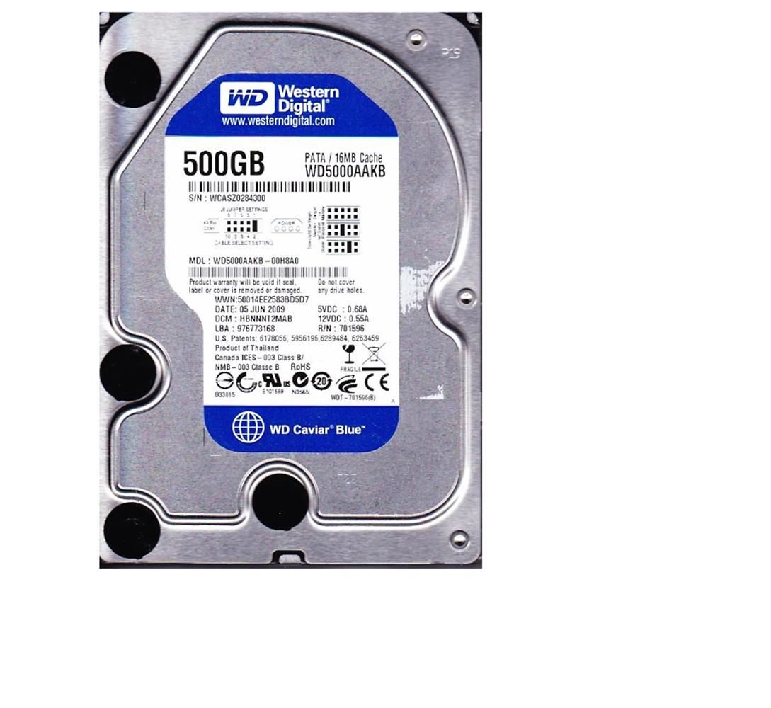 WD 500GB 3.5'' IDE 7200RPM 16MB WD5000AAKB (Eski Tip IDE) Harddisk