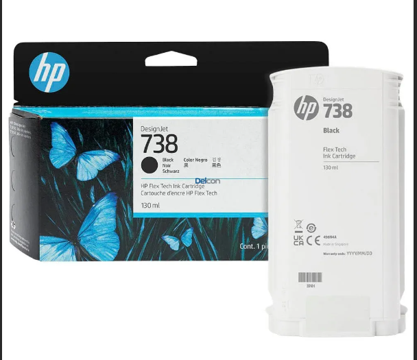 HP 738 Black Siyah 130ML Plotter Kartuşu 498N4A