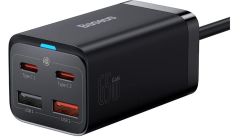 Baseus GaN3 Pro 65W Masaüstü Hızlı Şarj İstasyonu (2x USB-C + 2x USB-A) - Siyah
