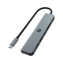 Vcom CUE18 6 in 1 USB-C Hub Çoklayıcı - HDMI 4K@30Hz, USB 3.0, USB 2.0, SD/TF Kart Okuyucu, 100W PD 3.0
