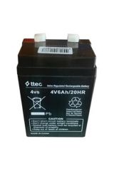 Ttec 4V 6Ah Bakımsız Kuru Tip Kurşun Asit Işıldak ve Fener Aküsü (VRLA)