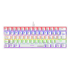 Everest Amber Beyaz Type-C Bağlantılı RGB Ledli Mekanik Gaming Oyuncu Klavye Q Red Switch